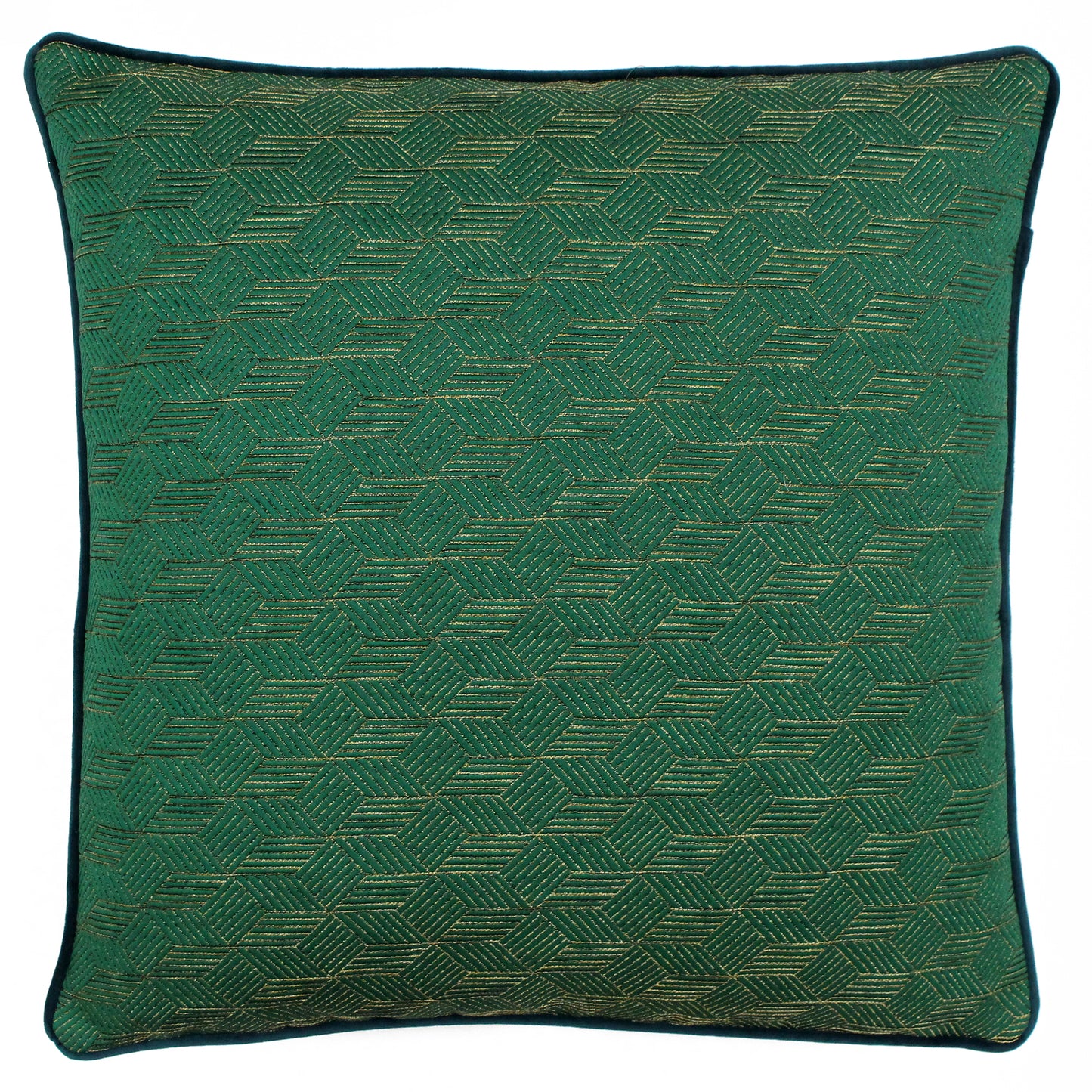 HIGHBURY FEATHER FILLED CUSHION 50X50 EMER/GOLD
