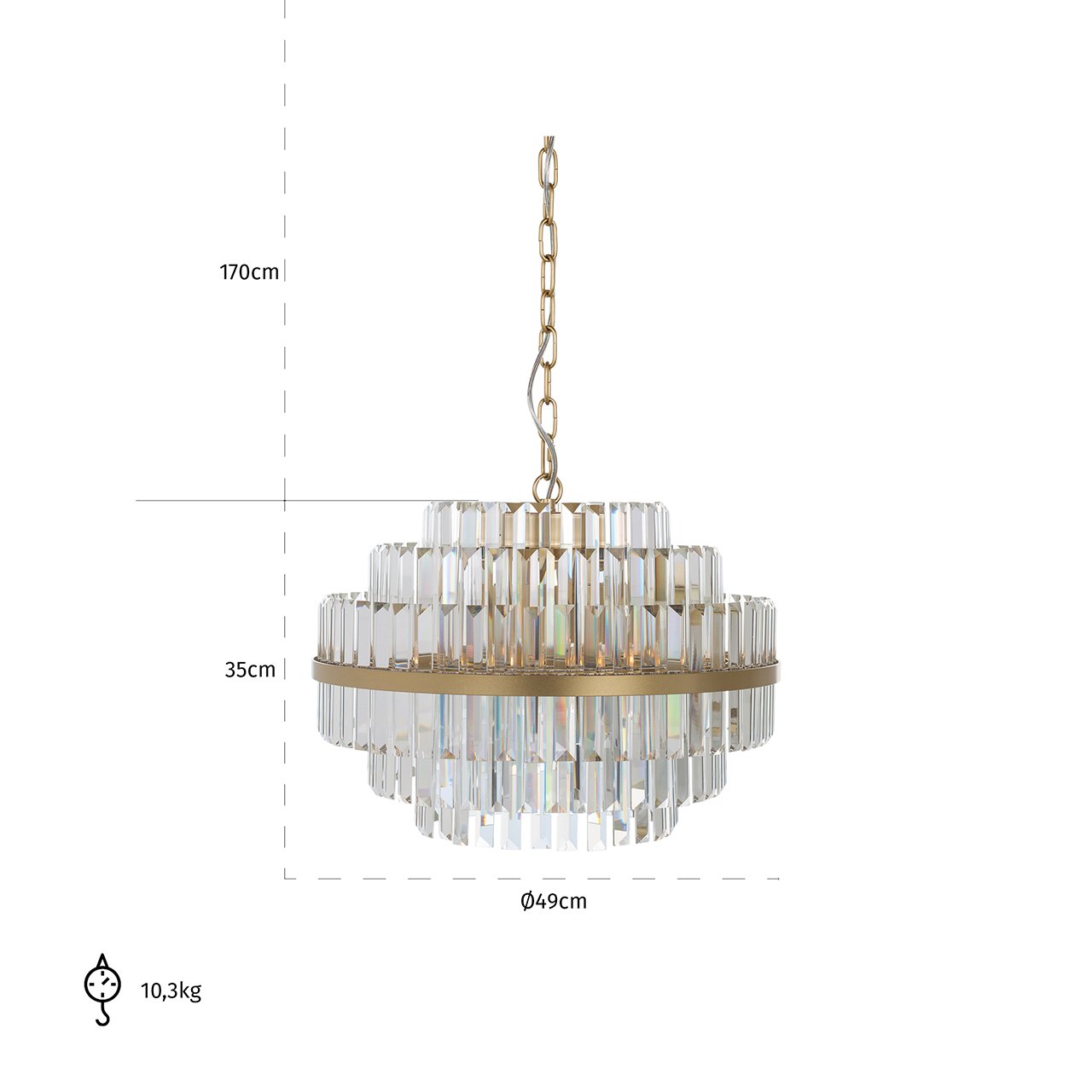 Chandelier Desire (Brushed Gold)- Richmond Interiors
