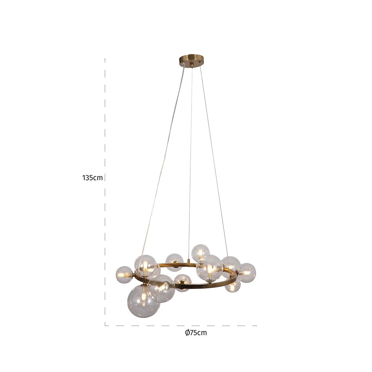 Chandelier Yosie brushed gold (Brushed Gold)- Richmond Interiors