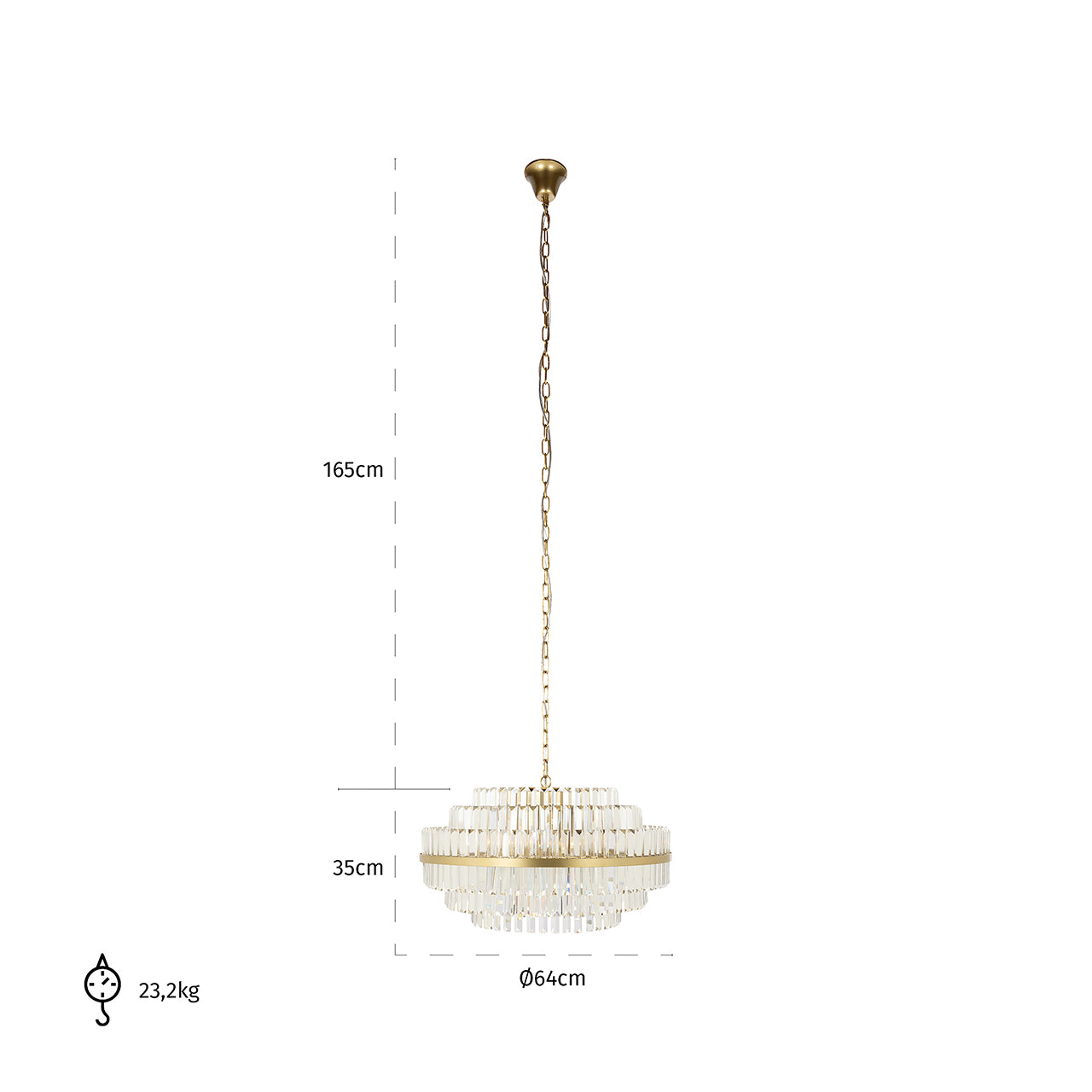 Chandelier Desire medium (Brushed Gold)- Richmond Interiors