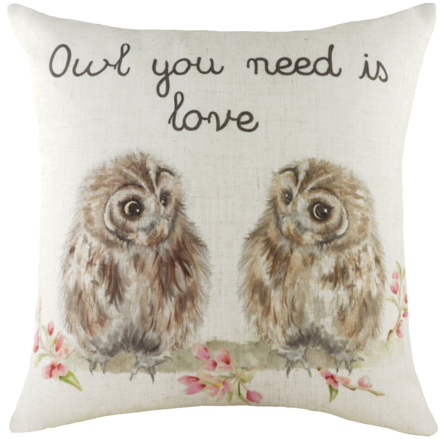 HEDGEROW OWLS 43X43 FEATHER FILLED CUSHION MULTI