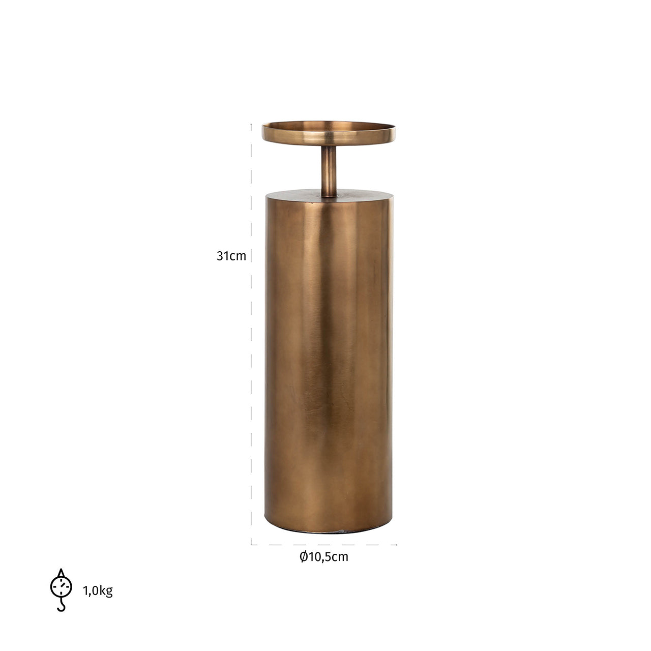 Candle holder Divon big (Brushed Gold)- Richmond Interiors