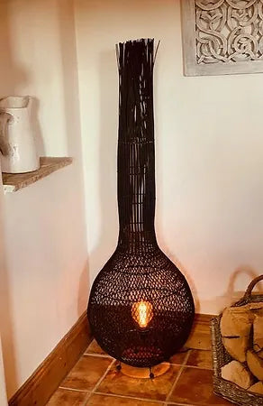 Rattan Volcano Lamp XL Dark