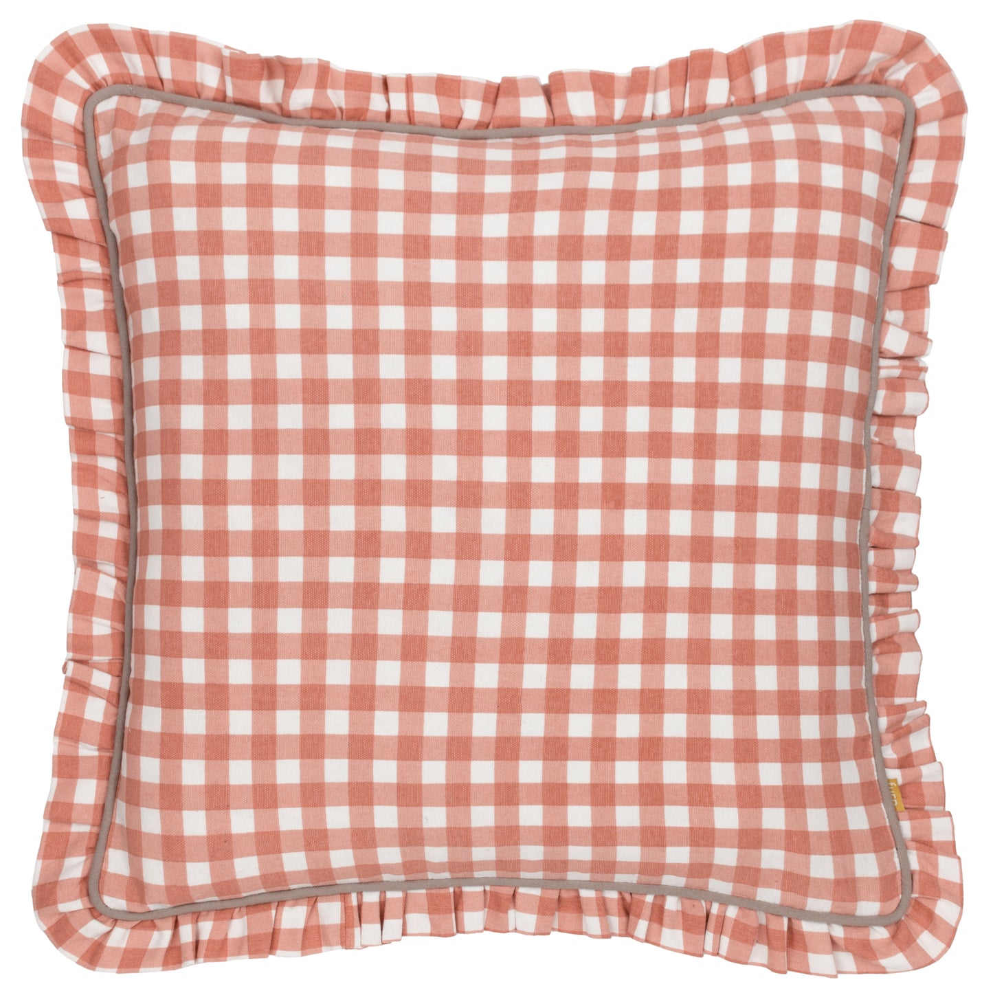 MAUDE GINGHAM 45X45 FEATHER FILLED CUSHION ROSE