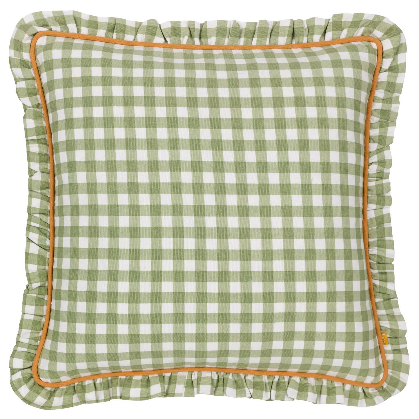 MAUDE GINGHAM 45X45 FEATHER FILLED CUSHION SAGE