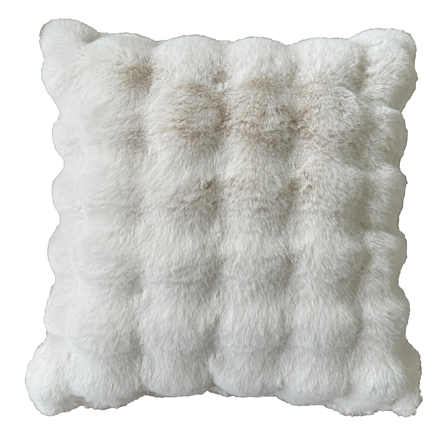 EXTREME SOFT TEXTURED CUSHION IN FAUX RABBIT NATURAL 50 X 5
