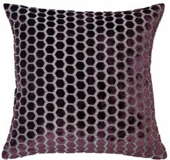 LARGE HEX CUT VELVET AUBERGINE 56 X 56