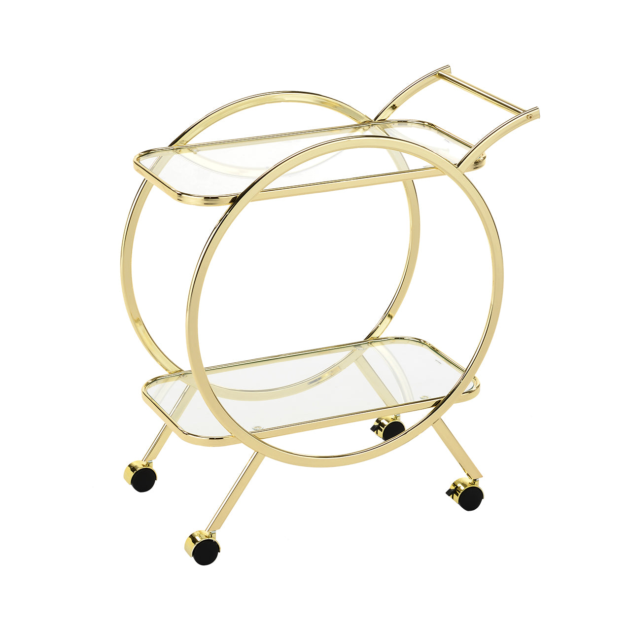 Harry Gold & Clear Glass Drinks Trolley