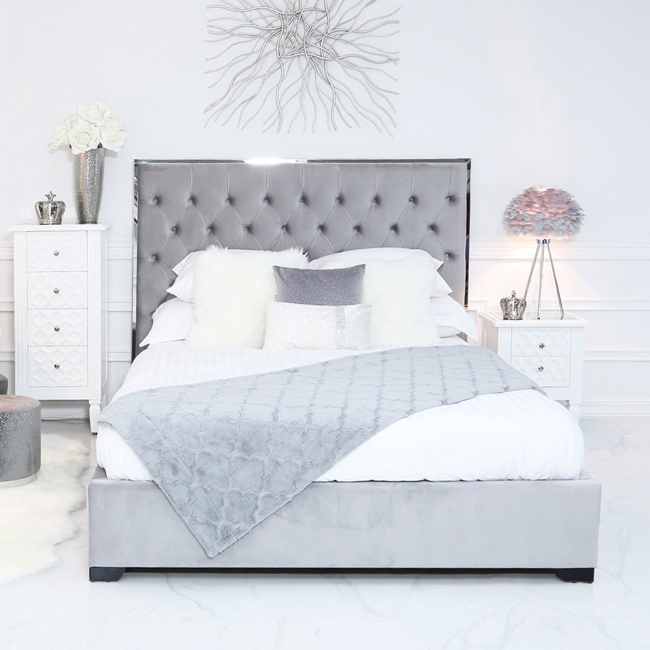 Monaco King Size Bed Frame Grey Part 1