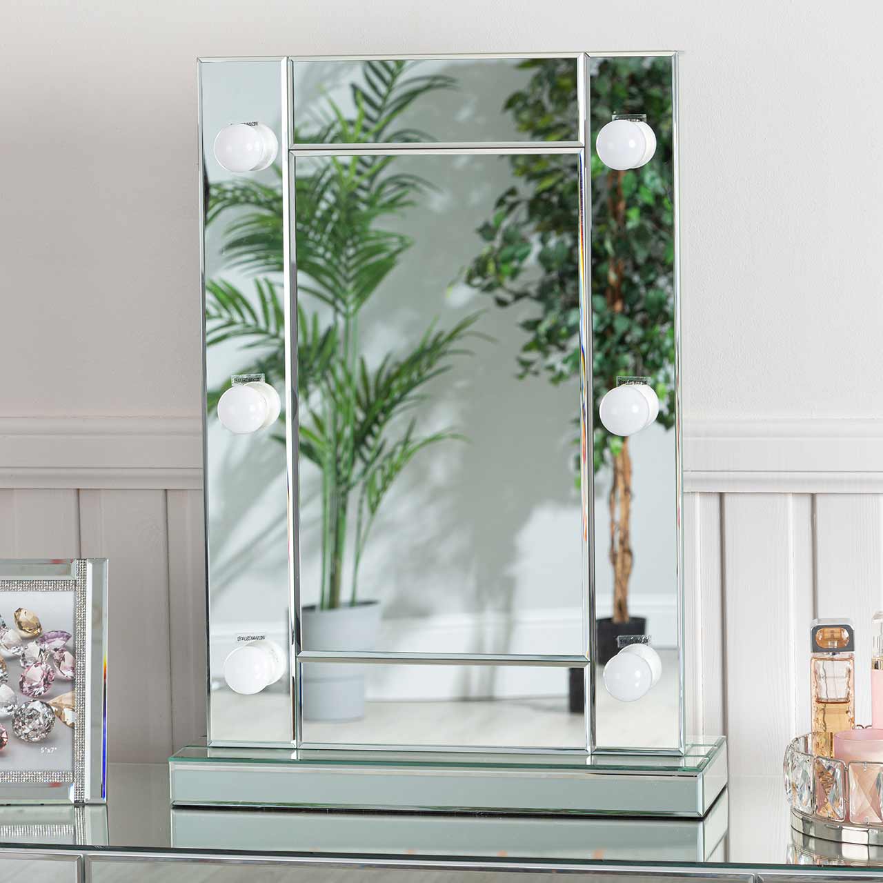 Broadway 6 Light Vanity Mirror Clear Mirror Finish