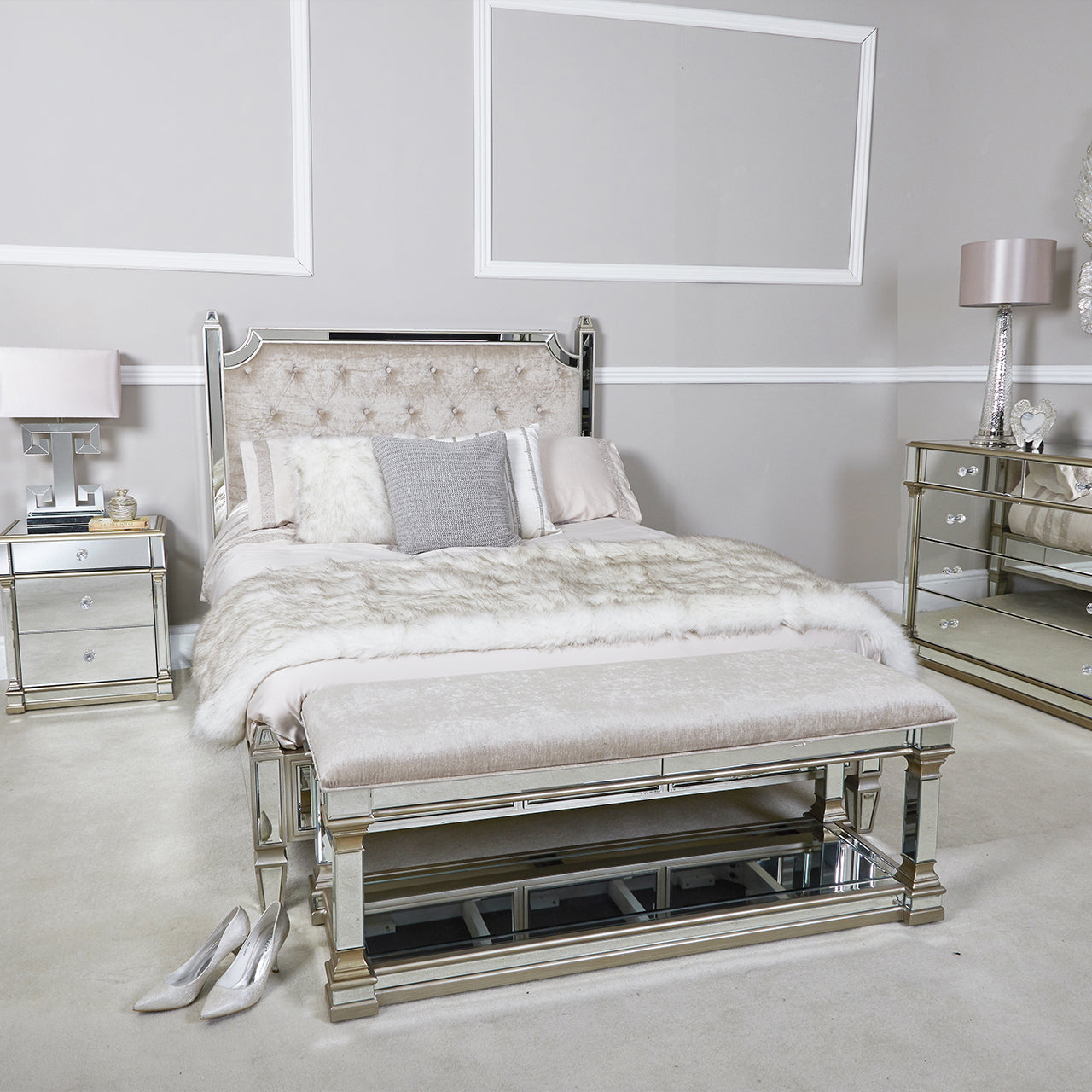 Apollo Mirror King Size Bed Frame - Part 1 - Headboard