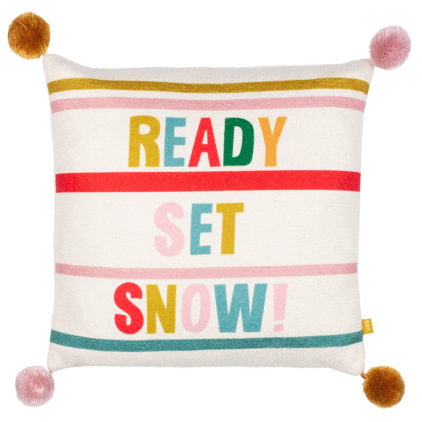 POM-POMS READY SET SNOW 43X43 FEATHER FILLED CUSHION MULTI