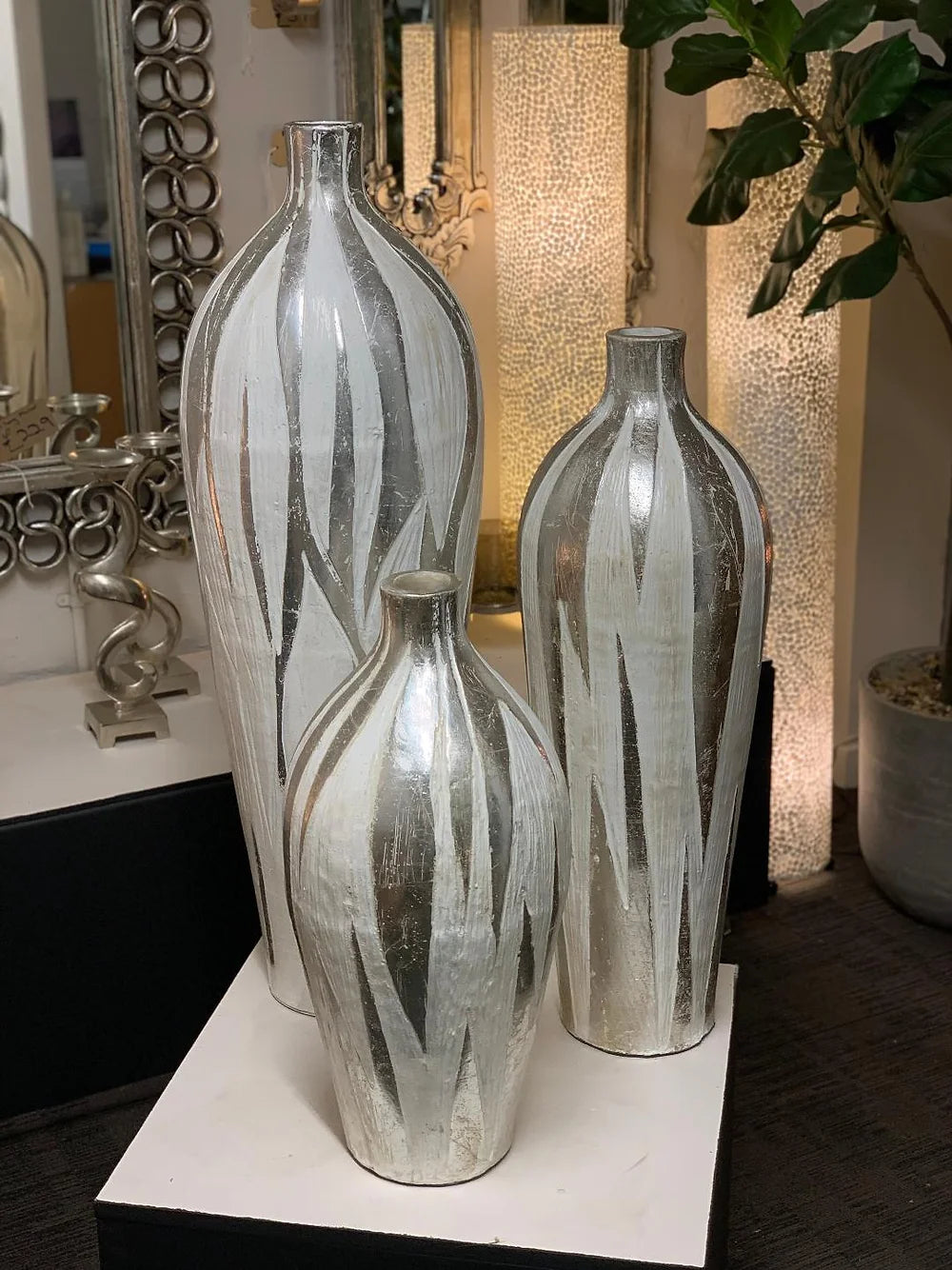 Silver Flash Pot (set of 3)