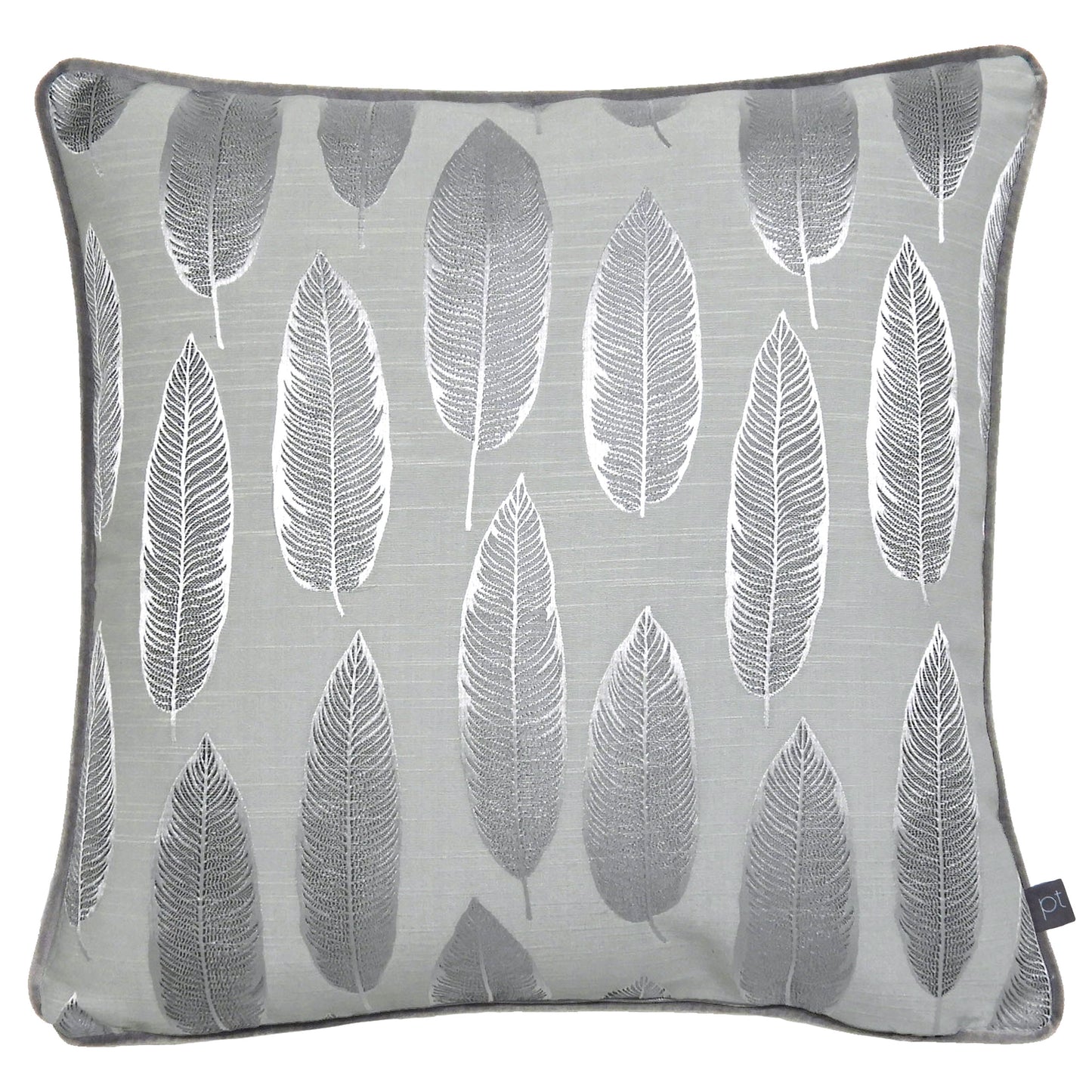 QUILL 43X43 FEATHER FILLED CUSHION SILVER