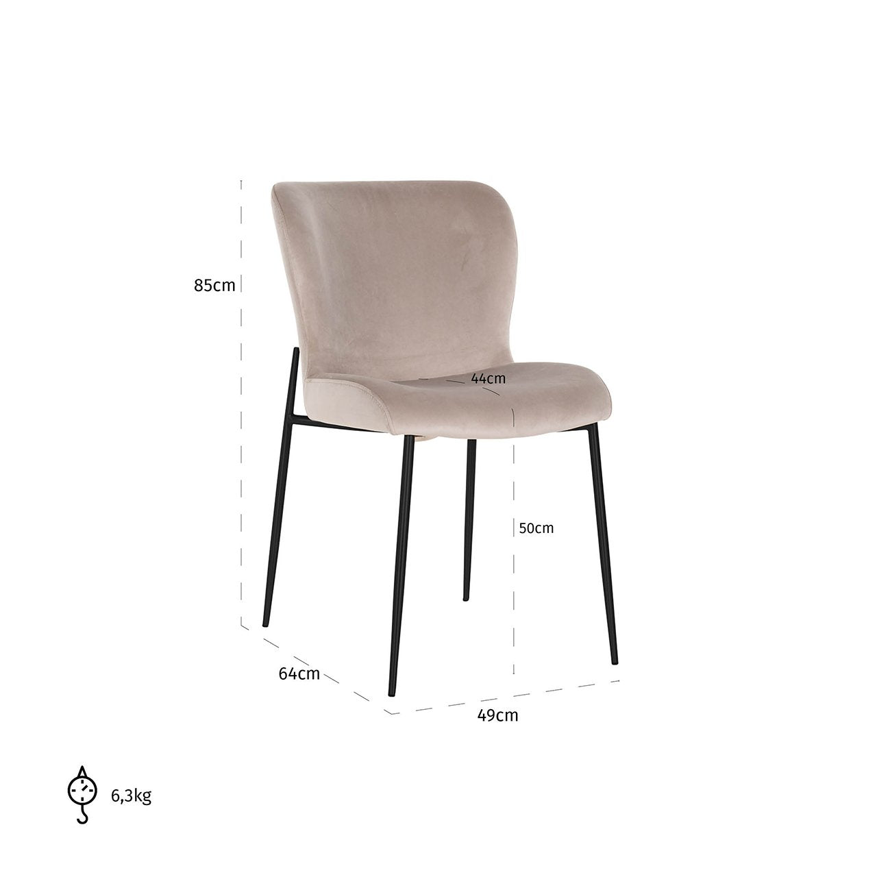 Chair Darby khaki / black fire retardant (FR-Quartz 903 Khaki)- Richmond Interiors