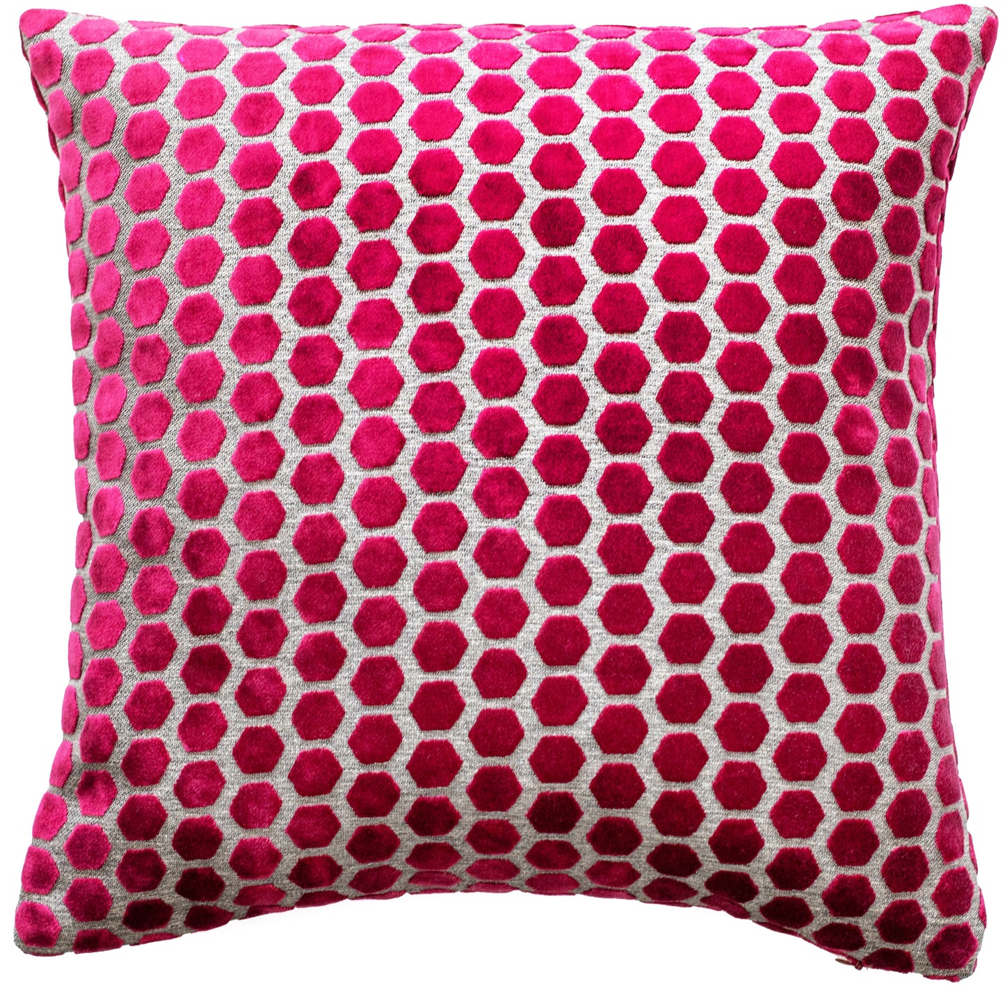SMALL HEX CUT VELVET FUSCHIA 43 X 43