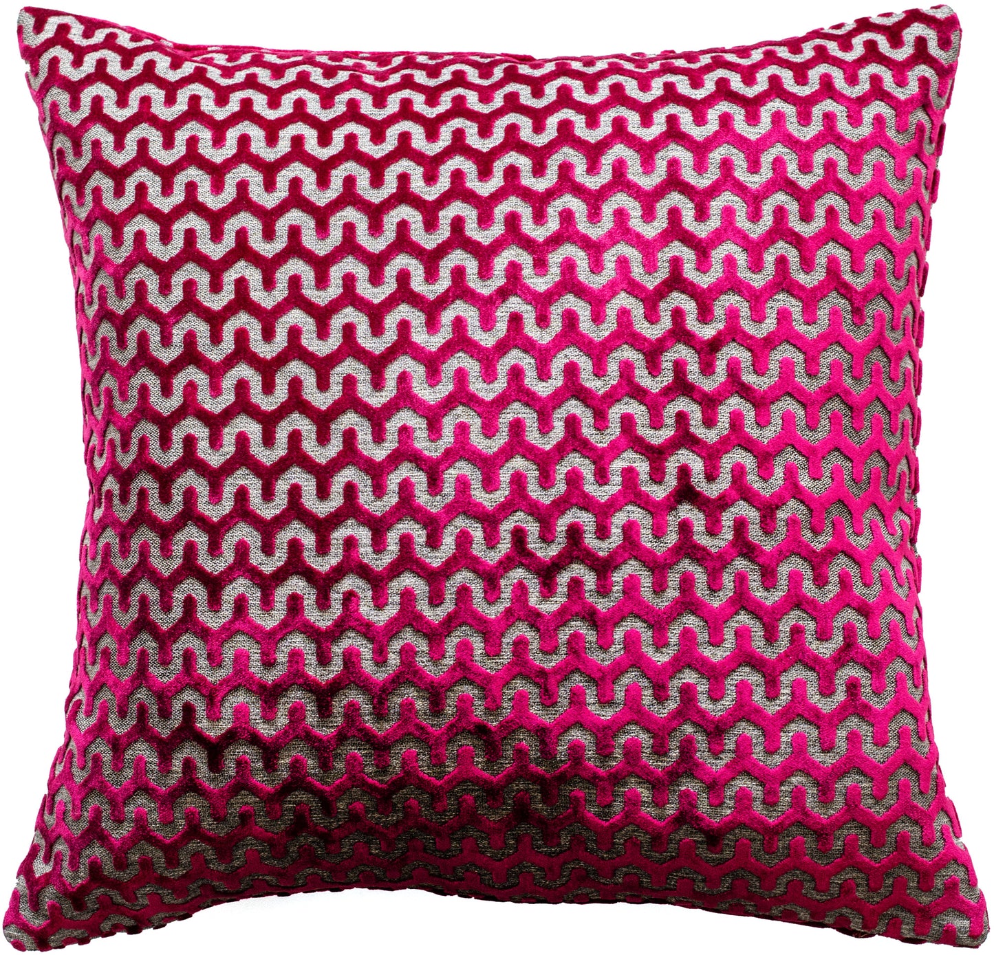 CUT VELVET WAVE FUSCHIA 43 X 43