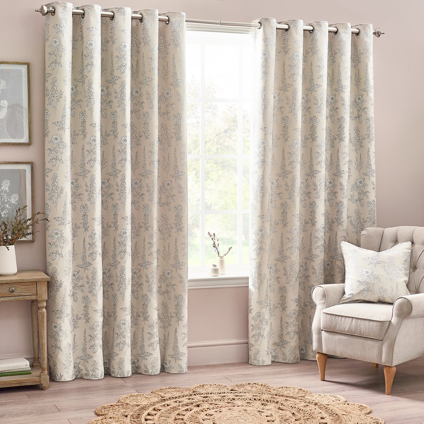 SOPHIA 229X137 EYELET CURTAIN NATURAL