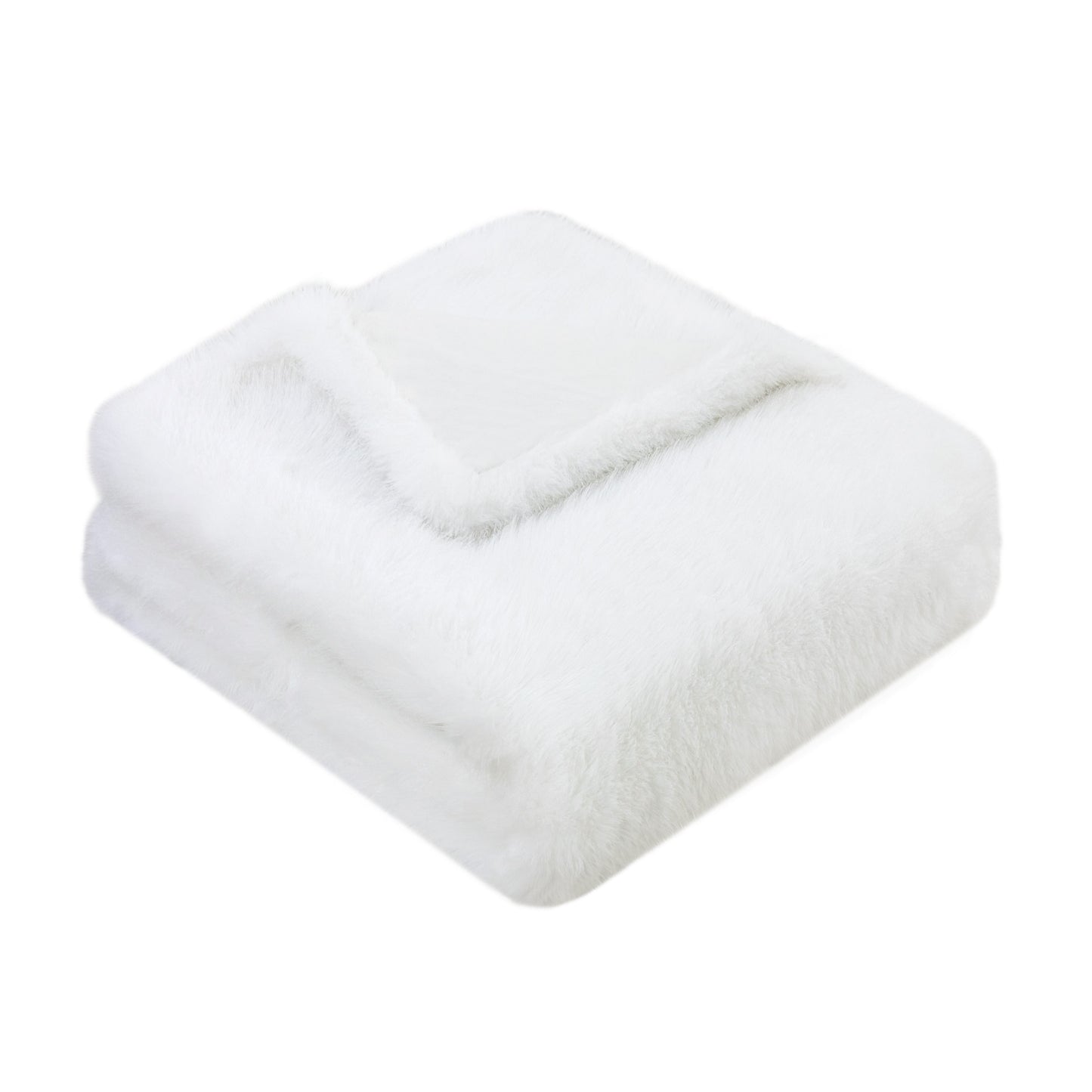 LONG HAIR FAUX FUR THROW IVORY 130 X 170