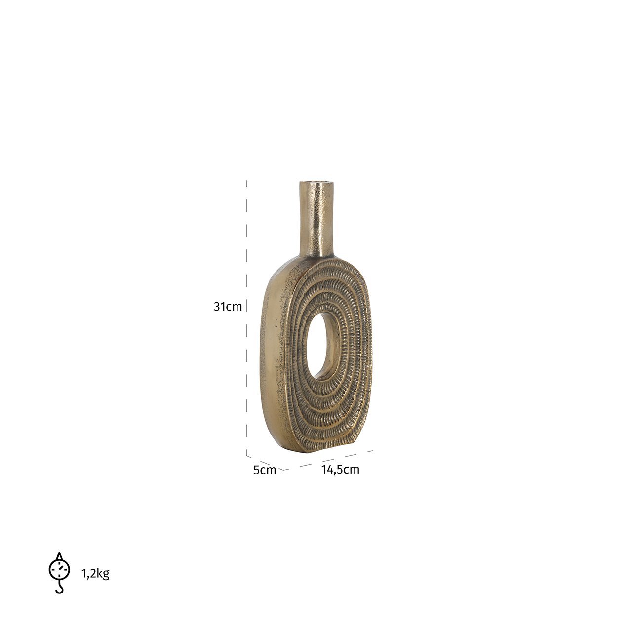 Vase Emar small (Brushed Gold)- Richmond Interiors