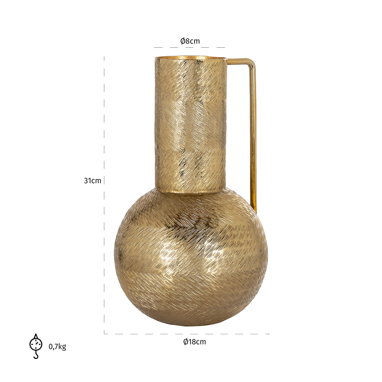 Vase Leia small gold (Gold)- Richmond Interiors