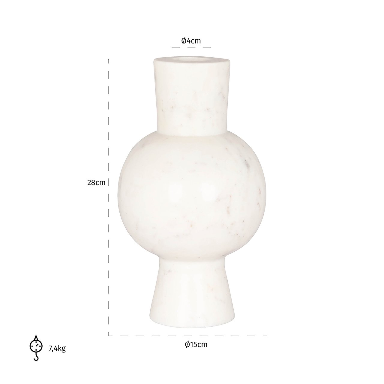 Vase Jonah white (White)- Richmond Interiors