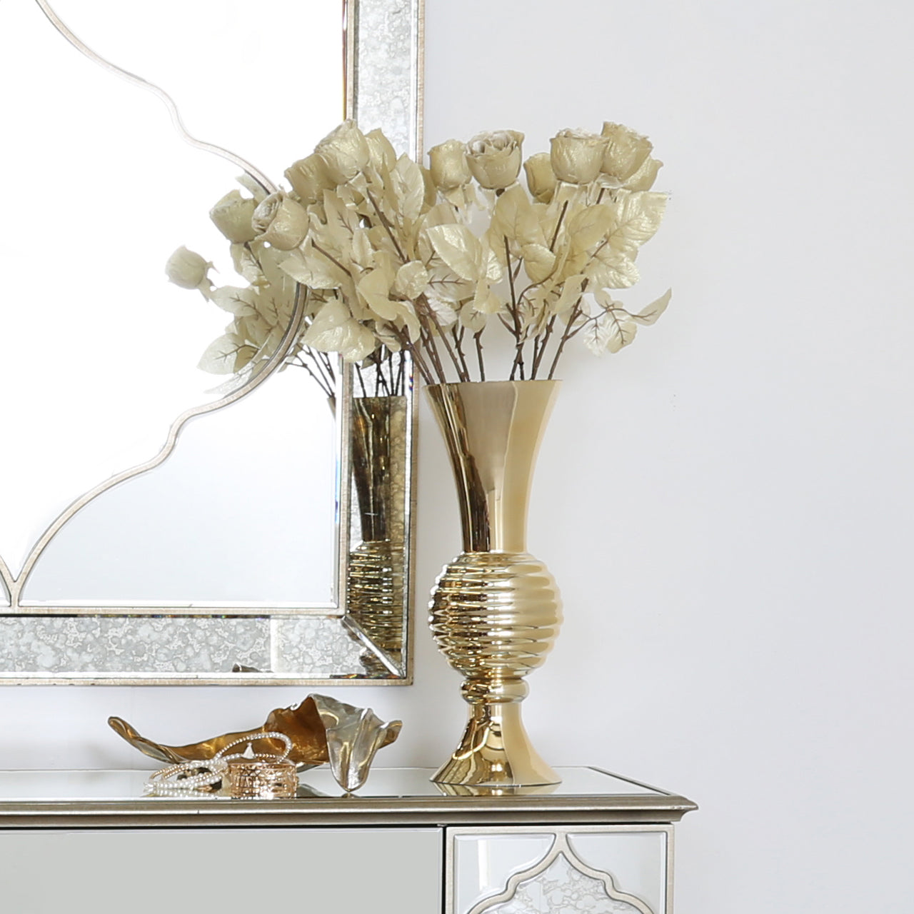 65cm Gold Glass Vase