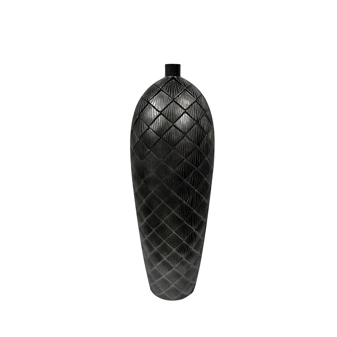 61cm Gunmetal Grey Polyresin Vase