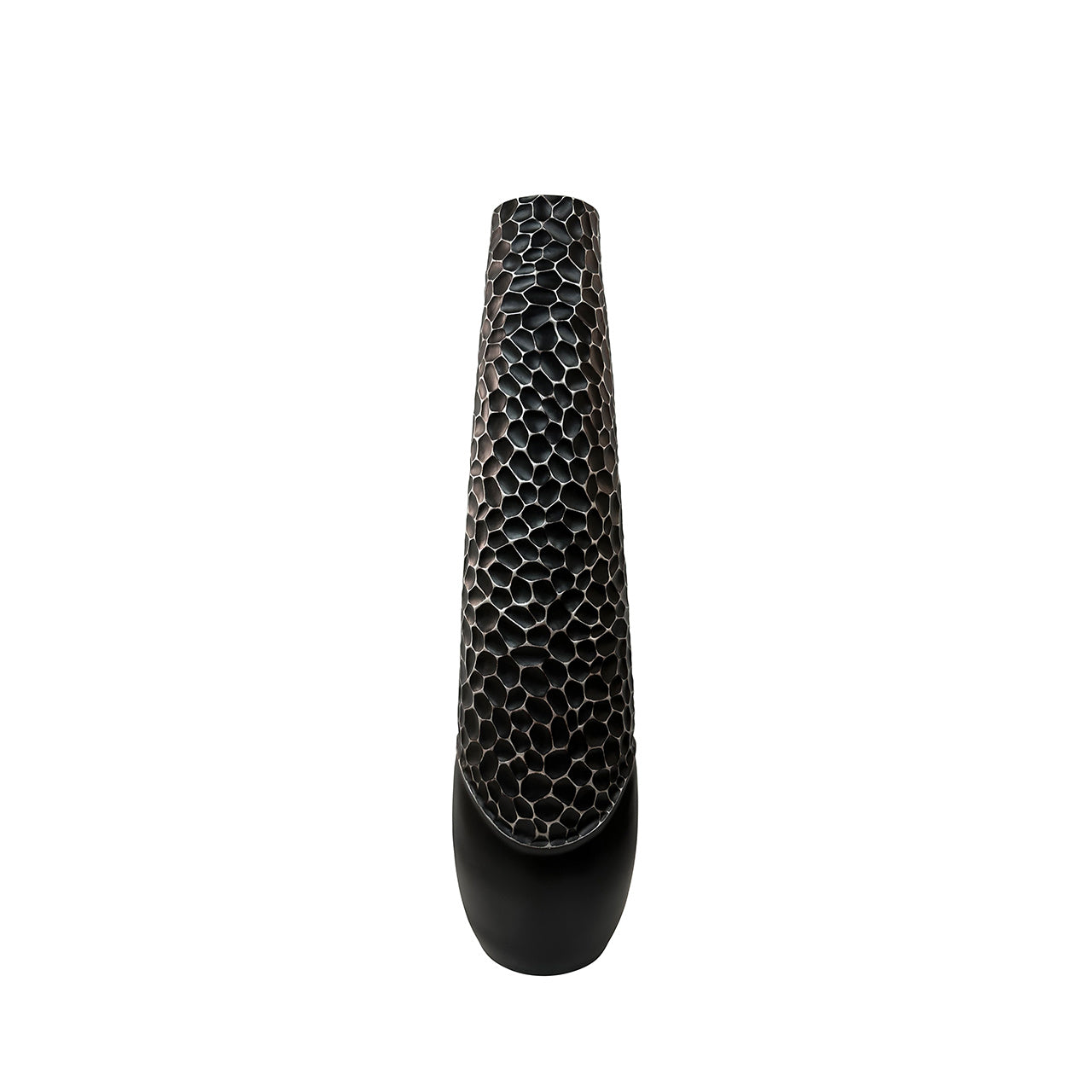 78cm Matte Black with White Lining Polyresin Vase