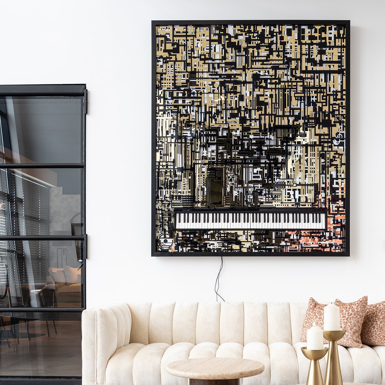 Wall art Piano Wibi (Black/gold)- Richmond Interiors