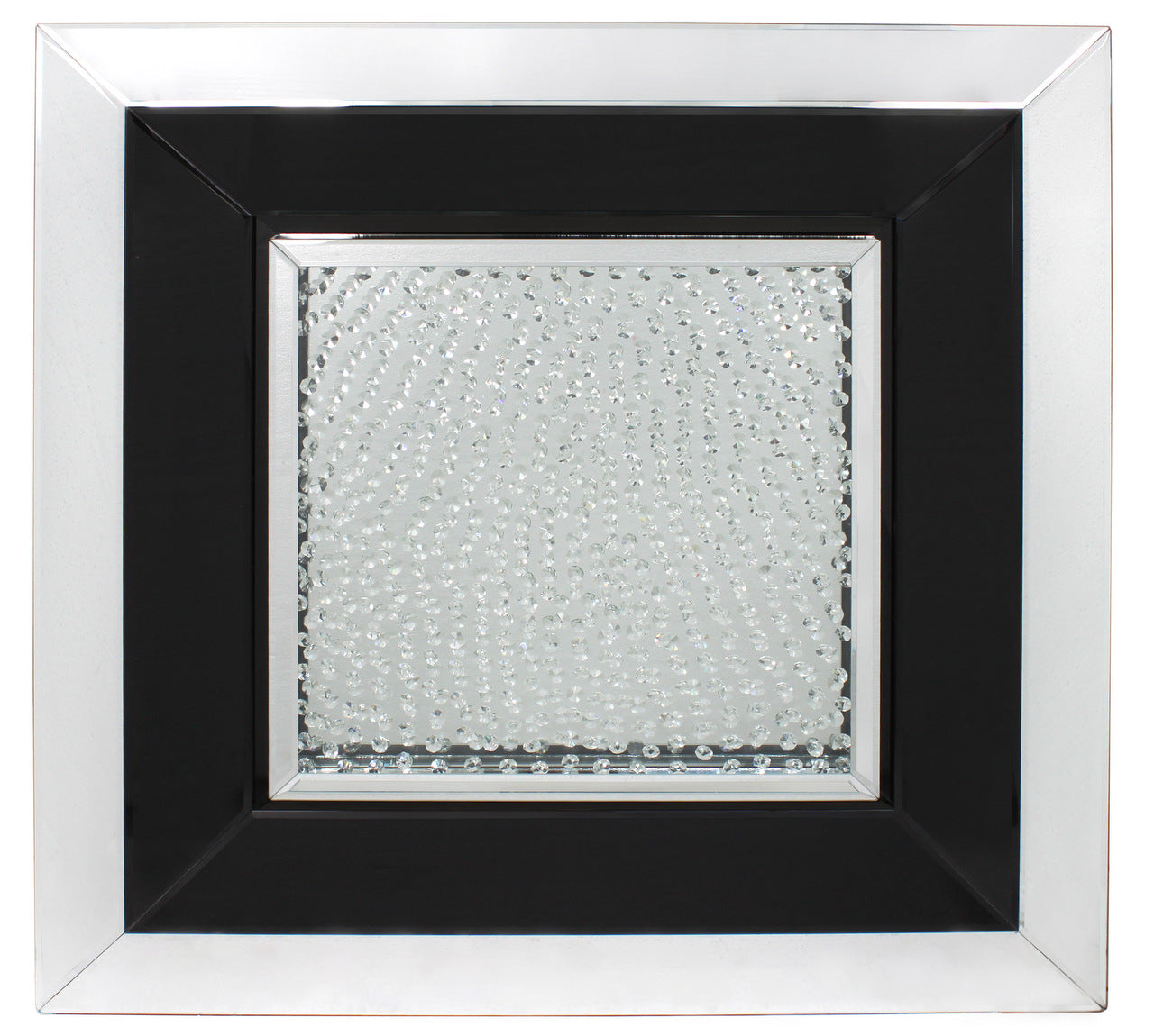 90cm Astoria Black Square Mirror Wall Art