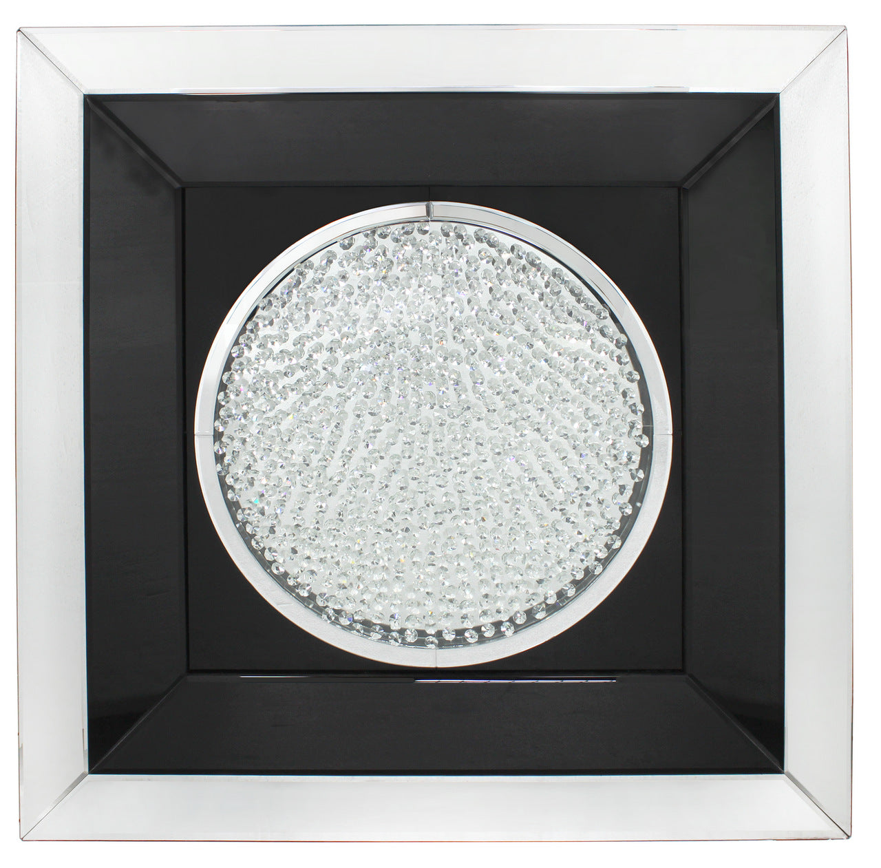 90cm Astoria Black Circle Mirror Wall Art