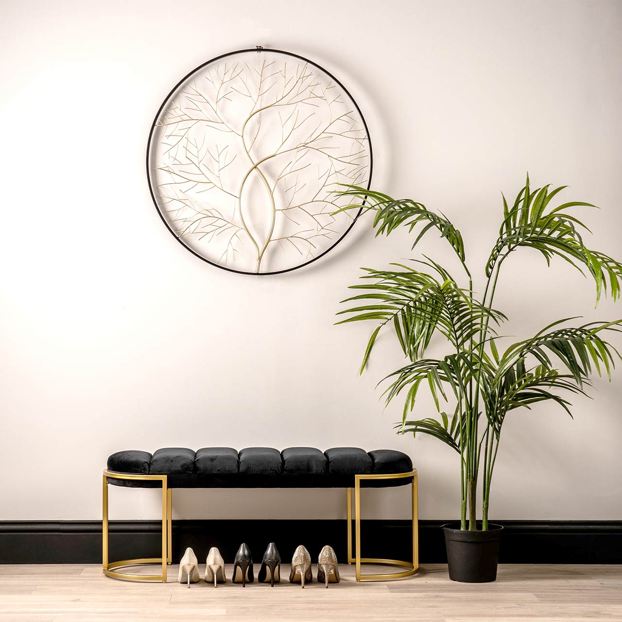 90cm Black and Gold Tree Wall Decoration