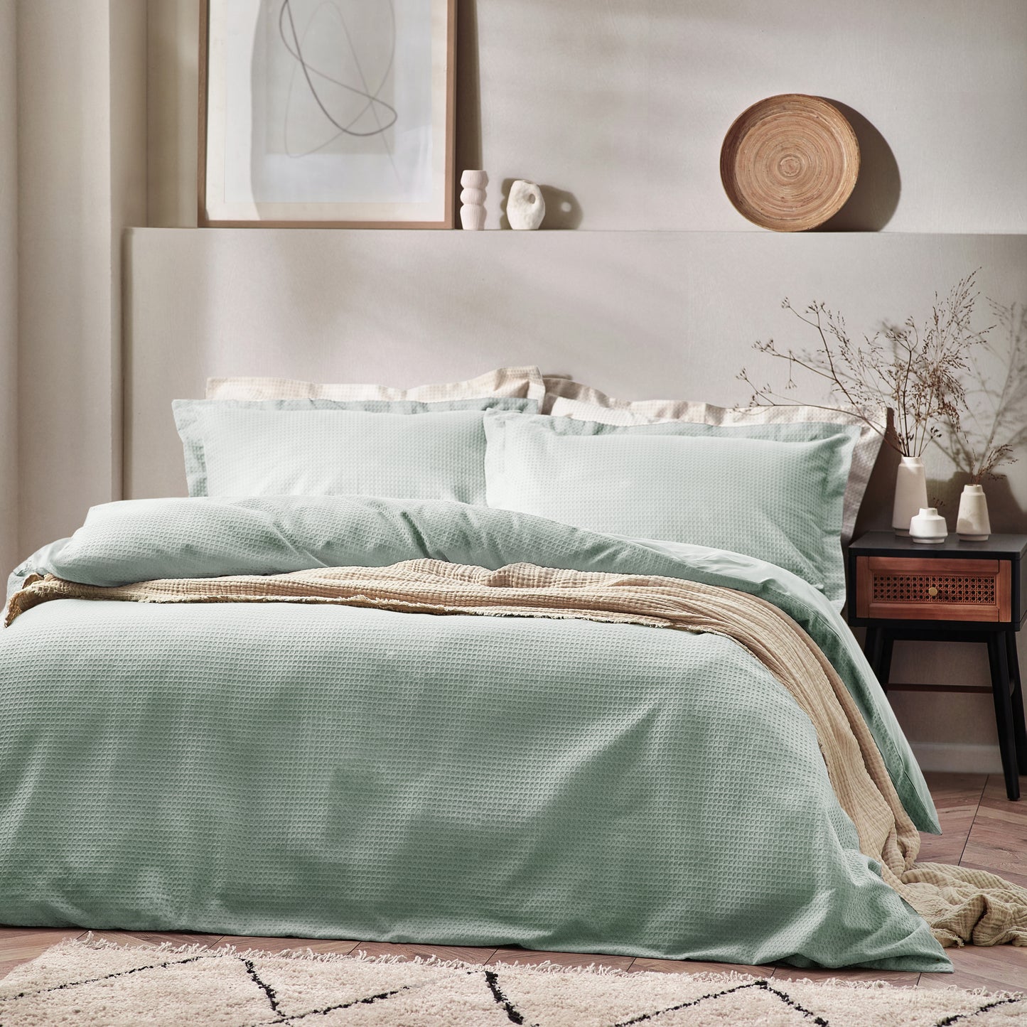 WAFFLE SB DUVET SET SEAFOAM