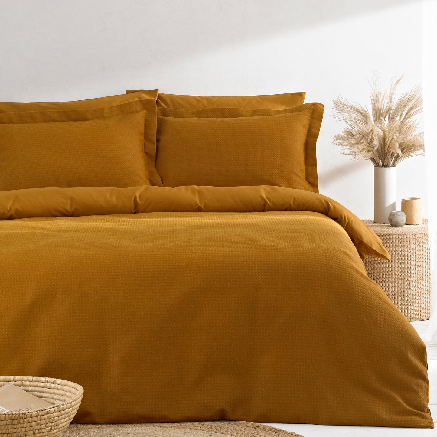 WAFFLE DOUBLE DUVET SET GINGER