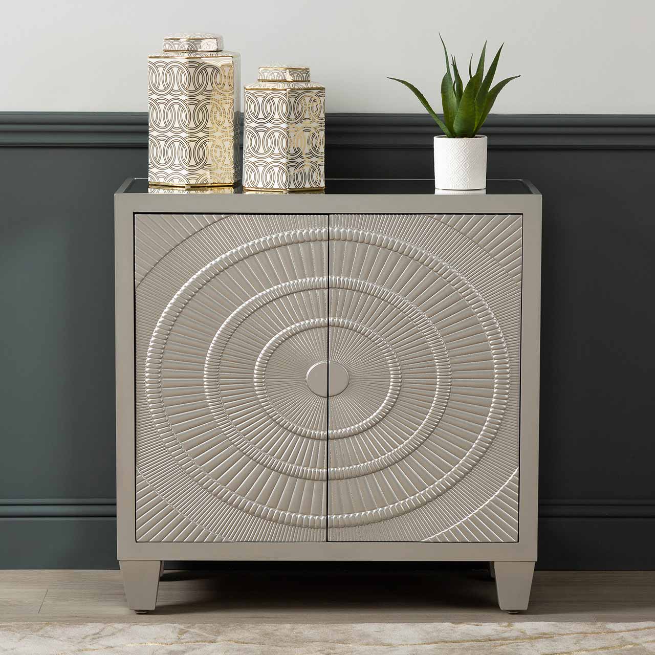 Cirque 2 Door Cabinet Champagne