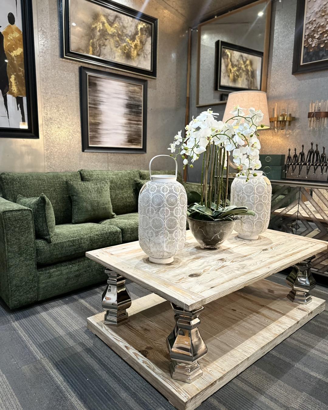 Stylish UK living room with premium sofa, coffee table and layered accessories — Xshowhome