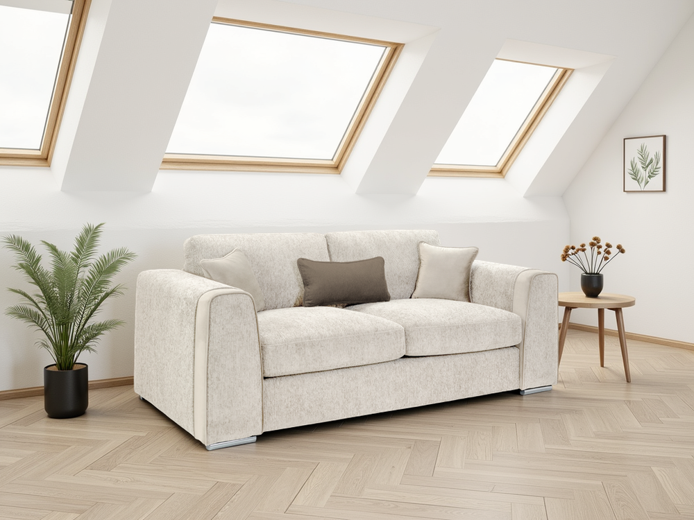 Naples Sofa Beige 3 Seater - Xshowhome