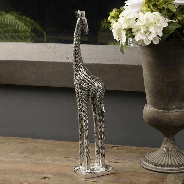 Silver Giraffe Sculpture Small by Libra, image 2