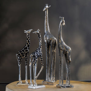 Silver Giraffe Sculpture Small by Libra, image 3