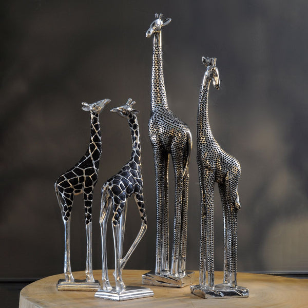 Silver Giraffe Sculpture Small by Libra, image 3