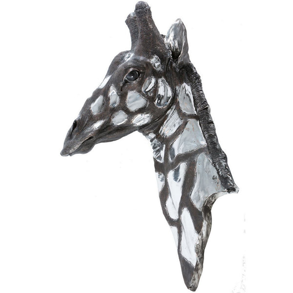 Dappled Silver Giraffe Head Wall Plaque by Libra