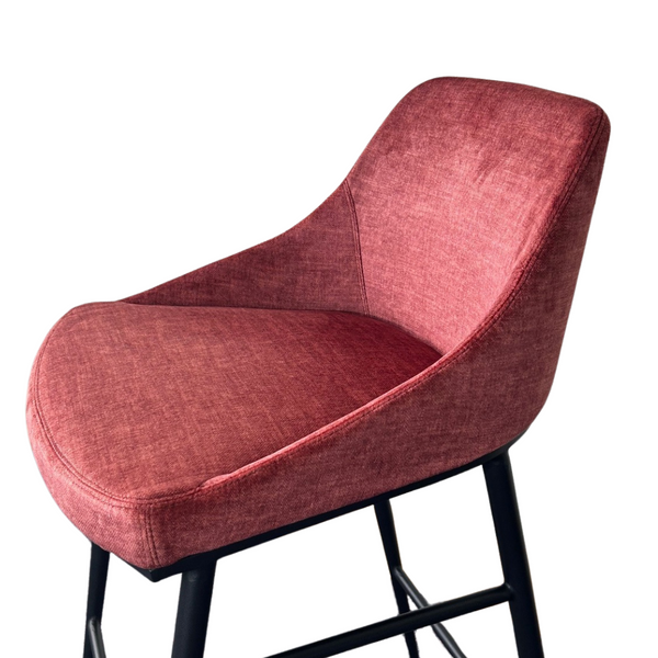 Vai Barstool - Bella Velour Coral - Tommy Franks