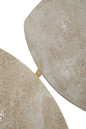 Cadio Set Of Two Shagreen Tables detail image – Xshowhome furniture