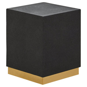 Cardoba Square Black Shagreen Effect Side Table and Stool – Xshowhome furniture