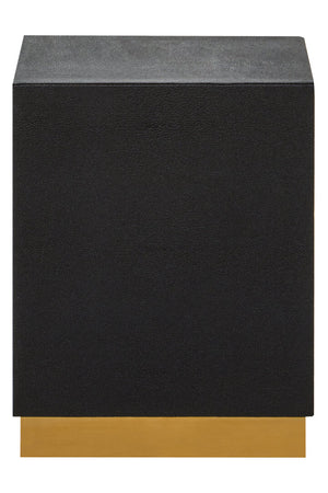 Cardoba Square Black Shagreen Effect Side Table and Stool detail image – Xshowhome furniture