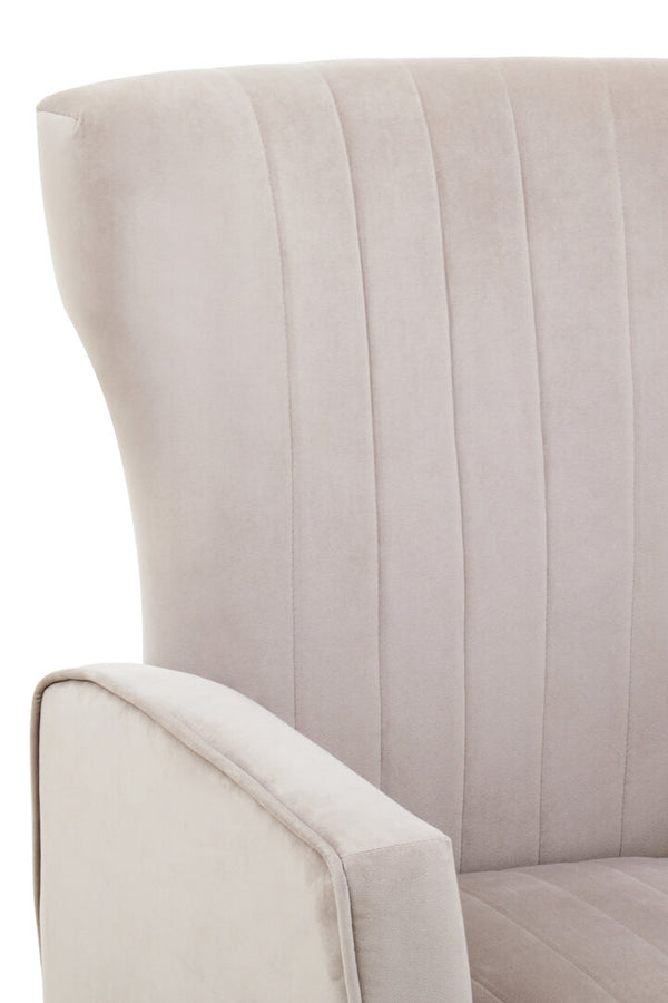 Zamora Mink Velvet Accent Chair With Gold Finish Legs detail image – Xshowhome furniture