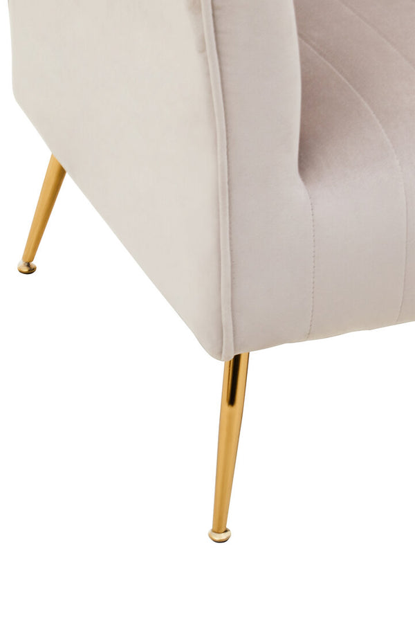Zamora Mink Velvet Accent Chair With Gold Finish Legs detail image – Xshowhome furniture