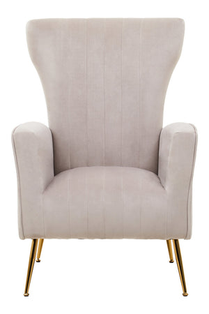 Zamora Mink Velvet Accent Chair With Gold Finish Legs detail image – Xshowhome furniture