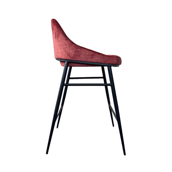 Vai Barstool - Bella Velour Coral - Tommy Franks